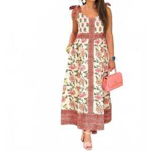 NEW BRISARA priya maxi dress in pink chinoiserie